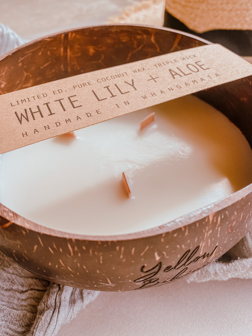 Triple-wick Coconut Candle-Aloe & White Lily